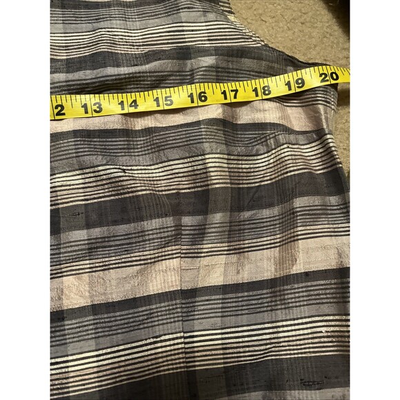 Vtg French Connection Top 12 Silk Striped Earthy Sleeveless Boho Celestial Earth - Picture 6 of 7